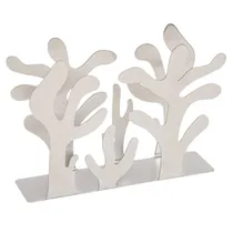 Porta-Guardanapos de Metal Design Coral - Prateado