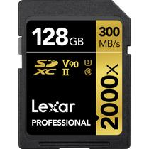 Cartão de Memória SD Lexar Professional 2000X Serie Gold 300-260 MB/s C10 U3 V90 128 GB (LSD2000128G-Bnnnu)