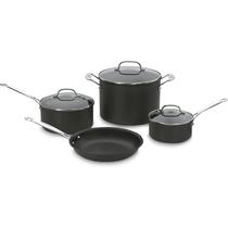 Jogo de Panelas Cuisinart 66-7P1 Antiaderente Chef Classic Preto - 7 Pecas