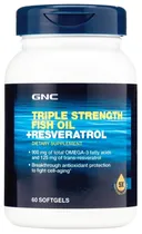 GNC Triple Strenght Omega Fish Oil + Resveratrol 900MG (60 Softgels)