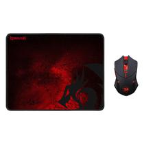 Combo Gamer Redragon M601WL-Ba Mouse Wireless + Mousepad - Preto/Vermelho