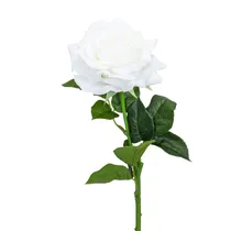 Rosa Artificial Decorativa Cor Branca