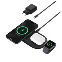 Carregador Wireless Belkin WIZ022VFBK 3 Em 1 / 15W Magsafe QI2 iPhone / Watch / Airpod / 15W - Preto