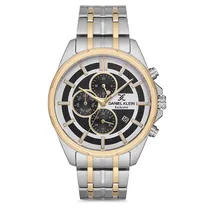 Relogio Analógico Masculino Daniel Klein DK.1.12706-3 Exclusive Gents / Pulseira de Aço Inoxidável - Prata/Dourado
