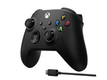 Controle Xbox Carbon Black c/ Cabo USB - Xbox One s/X- Caixa Danificada