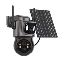 Camera de Segurança Smart Solar TQ7-400W / 2.4GHZ / Wifi / Microfone / Alarma / Detecção Humana / Visao Noturna / App Icsee - Preto
