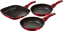 Conjunto de Frigideiras Berlinger Haus Metallic Line Burgundy Edition - BH-1253N (3 PCS)
