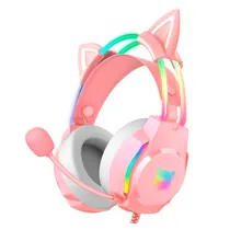 Fone P2 Onikuma X26 c/Mic USB Pink RGB 3.5