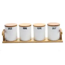 Potes de Cerâmica – Conjunto com 4 Peças 10X7 CM + Soporte