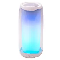 Caixa de Som / Speaker Blulory BS-J04 X-Bass Wireless / Bluetooth 5.0/ LED 360° Color Full / 1500MAH - Branco