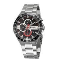 Relogio Analogico Masculino Sergio Tacchini ST.1.10013-2 com Pulseira de Aco Inoxidavel - Prata e Preto