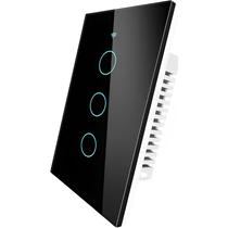 Interruptor de Luz Inteligente Moes WRS-US3 Wifi 3 Botoes - Preto