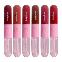 Batom 2 Em 1 Holografico Ruby Rose Matte + Gloss HB-F568 2