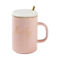 Taza Con Tapa Y Cuchara YL Cup 308186 390ML