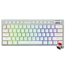 Teclado Redragon K632W RGB Horus Mini White com Fio Usa Red