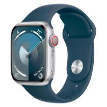 Apple Watch Series 9 2023 MR9E3LE/A Caixa Aluminio 44MM Prata - Esportiva Azul M/L