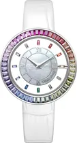 Relogio Feminino Ciga Design D022-SIRB-1WH Sparkle Collection Rainbow Bezel Quartz Watch