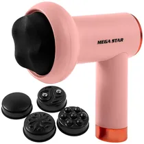 Massageador Muscular Megastar FMA4R com 5 Cabeças Recarregável - Rosa