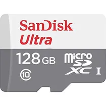 Cartão Microsd de 128GB Sandisk Ultra SDSQUNR-128G-GN6MN de 100MB/s - Cinza/Branco