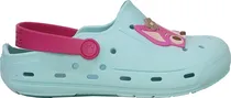 Sandália Infantil Pé com Pé 55164-1611 - Verde Água/Pink