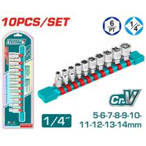 Kit Socket Total THT1411023 10PC 1/4"