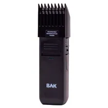 Barbeador Eletrico Portatil BAK Premium BK-389 Recarregavel Carregador Embutido/ 100-240 50/ 60HZ / 3W / Ajustavel A 6 Tamanhos / Aparador de Barba e Bigote / Lamina Inoxidavel - Preto
