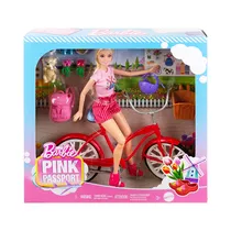 Kit de Juego Mattel Barbie Pink Passport Doll & Bike Playset HWJ00