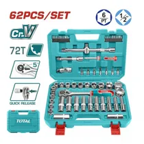 Kit de Ferramentas Total Jogo de Soquetes 1/2" 62Pçs