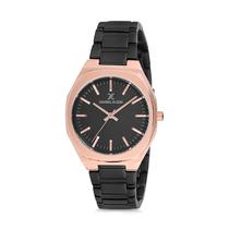 Relogio Analogico Feminino Daniel Klein Premium DK12089-6 - Preto e Rosa Ouro