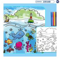 Tapete Infantil para Colorir Lavavel - Animais & Dinossauros - 50 CM X 50 CM - F0174