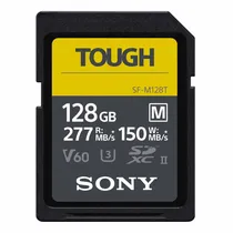 Memória SD SDXC Sony Tough Série SF-M 277/150 MB/s U3 128 GB.
