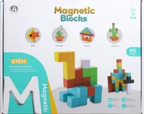 Cubos Magnéticos de Construção Magnetic Blocks Chuang Huang - CH1234 (80 Pçs)