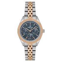 Relogio Analogico Feminino Daniel Klein DK.1.13927-6 Exclusive Lady / Pulseira de Aço Inoxidável - Rose Gold/Prata/Blue