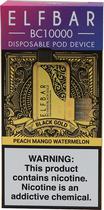 Vape Descartavel Elf Bar BC10000 Black Gold Peach Mango Watermelon - 10.000 Puff