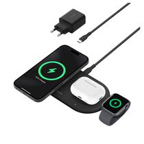 Carregador Wireless Belkin WIZ022VFBK 3-IN-1 15W Magsafe QI2 iPhone-Watch-Airpod 15W Preto