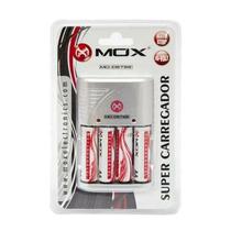 Carregador de Pilha Mox MO-CB792 com 4 Pilhas AA 3600 Mah