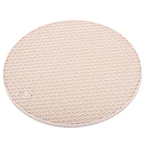 Descanso para Panela Silicone - Textura Colmeia - Nude