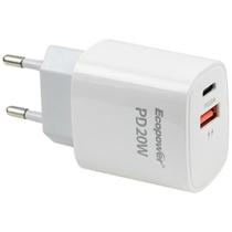 Carregador EP-7038 USB-C/USB-A 20W Blanco