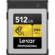 Memória Cfexpress Tipo B Lexar Professional Gold Series 1750-1000 MB/s 512 GB (LCXEXPR512G-Rneng)
