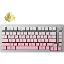 Teclado Gamer Mecanico Akko Monsgeek M1W He-SP RGB Sem Fio Switch Yellow - Silver/Pink (Ingles)