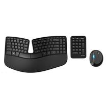 Teclado com Mouse Microsoft Sculpt Ergonomico Wireless Espanhol Preto - L5V-0001