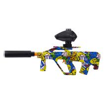 Brinquedo Arma de Gel Aug M13-3 - Recarregavel - Azul/Amarelo