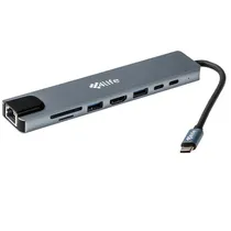 Hub USB-C 4LIFE FL8A 8 Em 1 USB/USB-C/HDMI/SD - Cinza Espacial