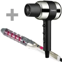 Secador de Cabelo Quanta Ion Airpro QTSDC20 de 1.700 Watts 220V ~ 60HZ + Modelador de Cabelo QTMC200 Bivolt