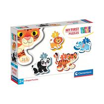 Kit de Rompecabezas Clementoni 20810 Super Color MY First Puzzles Wild Animals 4 Unidades