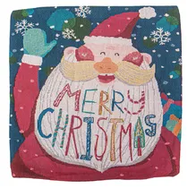 Capa de Almofada de Natal 43X43CM Estampa de Papai Noel