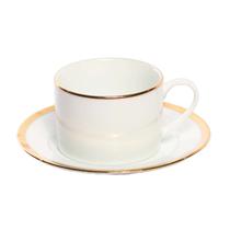 Taza com Plato de Porcelana Linea Dorada