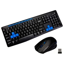 Tec/Mouse HK3800 Wireless 2.4G PT Preto/Azul