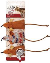 Brinquedo de Pelucia para Gato Afp 2604 Mice Bege (3 Unidades)