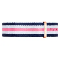 Pulseira para Relógio Daniel Wellington Classic Southampton DW00200050 Feminino de Nylon 18MM - Azul Escuro, Branco e Rosa